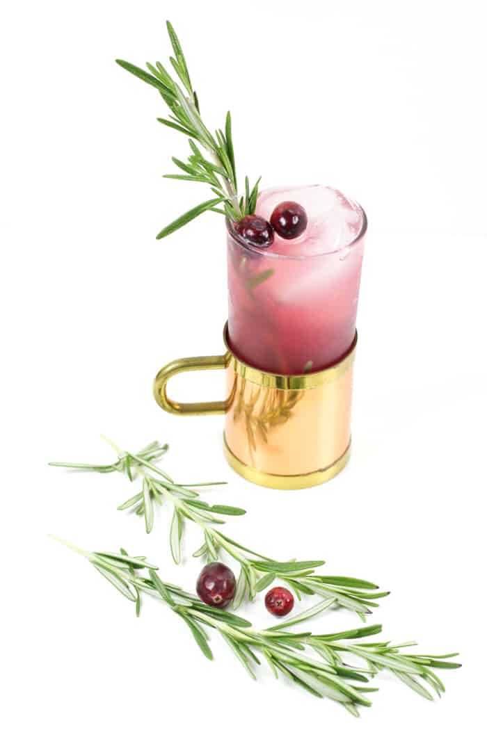 Cranberry Moscow Mule With Fresh Rosemary - SIp and Feast