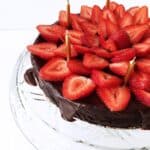 Flourless Chocolate Cake with Mocha Ganache is the best gluten-free birthday cake — so rich and chocolatey! // Feast + West