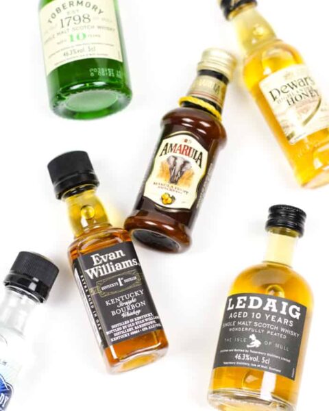 mini bottles of alcohol.