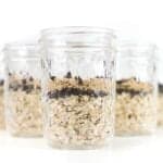 Peanut Butter Overnight Oats are the perfect make-ahed breakfast for busy mornings! Prepare a ton in advance, get them ready the night before and enjoy a nutritious breakfast on-the-go. A dozen jars of almost-ready-to-eat meals make great gifts, too. (via feastandwest.com)