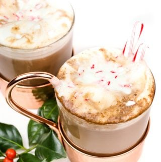 Warm up a winter evening with a mug of Spiked Peppermint Hot Chocolate. Featuring homemade peppermint vodka, this easy minty hot cocoa drink is made on the stove with real chocolate. (via feastandwest.com)