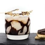 A glass of scrumptious S'mores white russian cocktail.