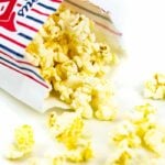 movie theatre butter popcorn in a popcorn bag