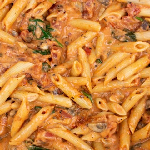 Penne Rosa with Parmesan Crusted Chicken