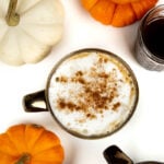 closeup of a pumpkin spice latte