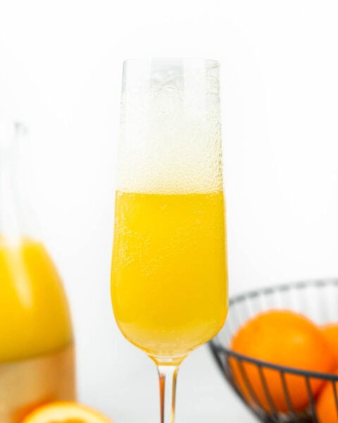 champagne bubbling on a mimosa