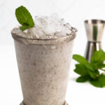 a mint julep with a heaping scoop of crushed ice
