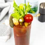 garnishes on top of a red snapper cocktail