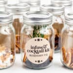 Mason jars filled with spices and herbs.