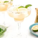 An italian margarita on a white surface.