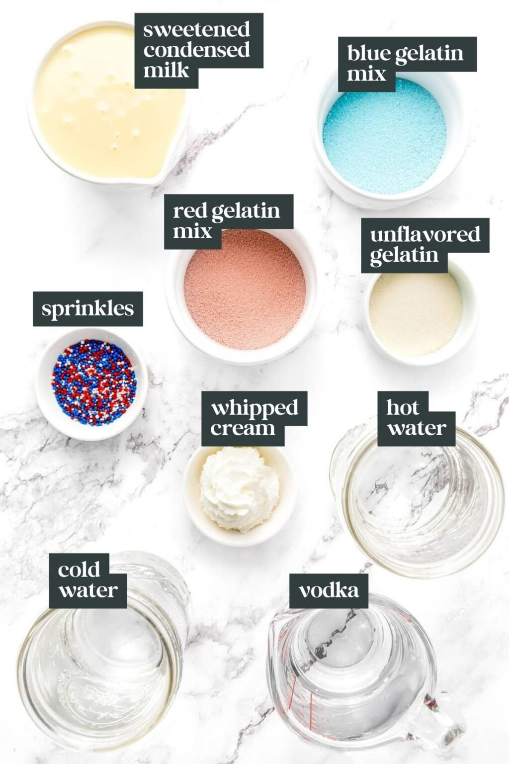 Red white blue jello shots recipe with without alcohol feast