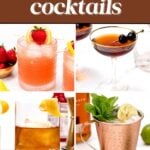 A collage of different drinks.