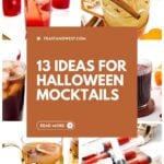 Collage of Halloween mocktails with text overlay: 13 Ideas for Halloween Mocktails.