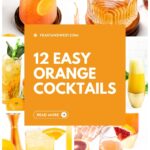 Collage of orange cocktails with text overlay: “12 Easy Orange Cocktails. Read More.”